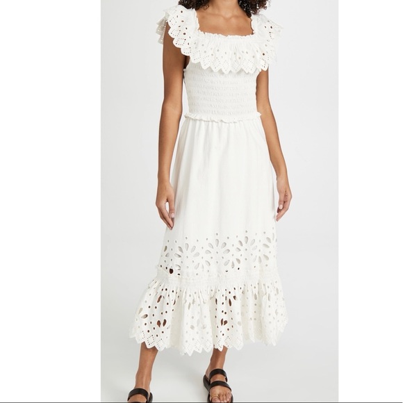Sea Dresses & Skirts - Sea Hazel Eyelet Smocked Ruffle Dress Sz M